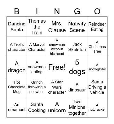 Christmas Inflatable Bingo! Bingo Card