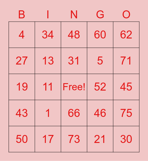 Bingo Card