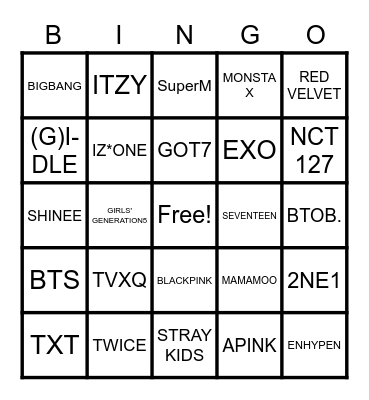 RNP BINGO (KPOP) Bingo Card