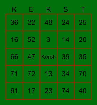 Kerstbingo IKC VanKampen :) Bingo Card