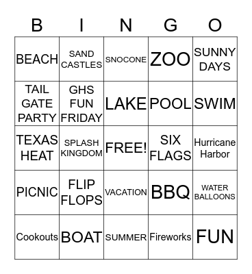 GHS BINGO Card