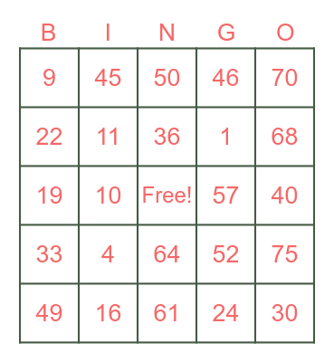 June BahiaBingo Card