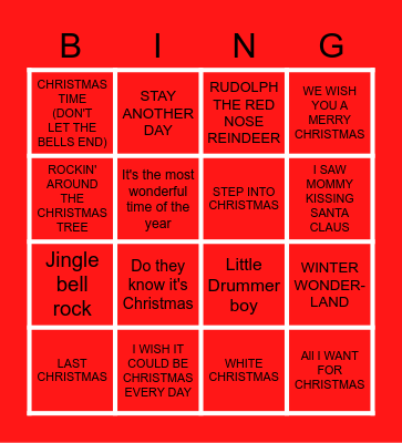CHRISTMAS DISCO BINGO Card