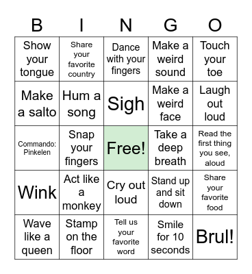 Casa Bingo Card