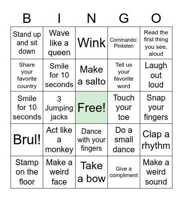 Casa Bingo Card