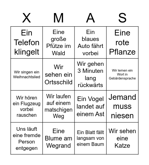 Winterwanderung Bingo Card