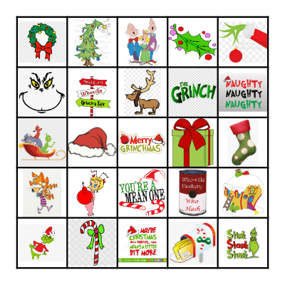 GRINCH BINGO Card