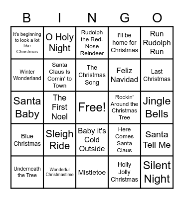 Christmas Bingo Card