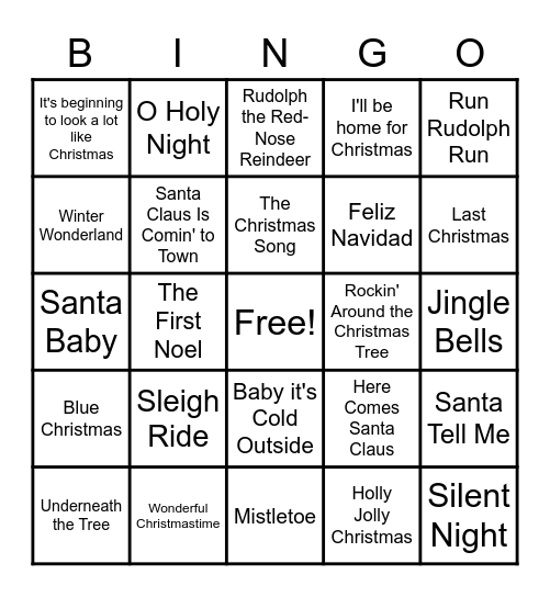 Christmas Bingo Card