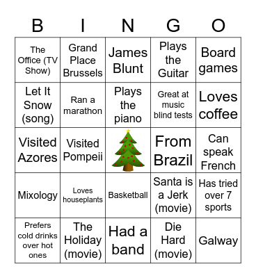 Global BI Christmas Bingo Card