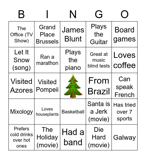 Global BI Christmas Bingo Card