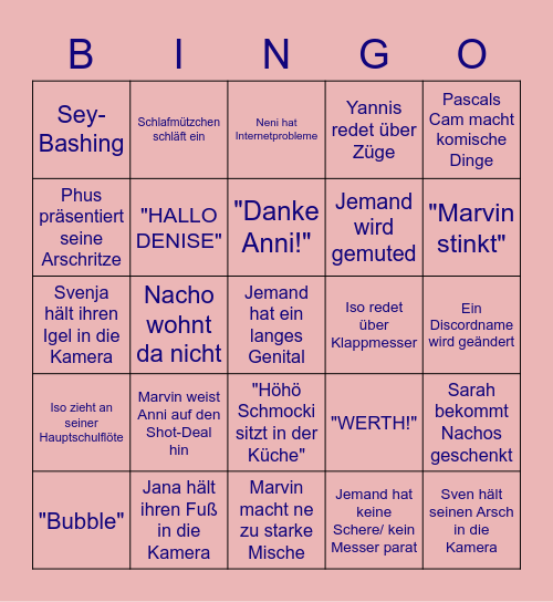 Wichtelbingo Card