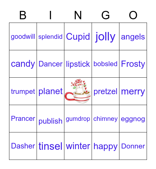 Holiday 2-syllable Bingo Card