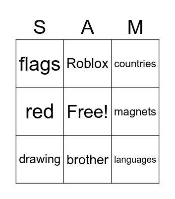 All About Sameer Bingo Card