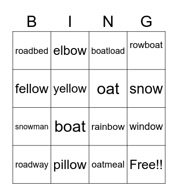 2nd Grade Bingo Card
