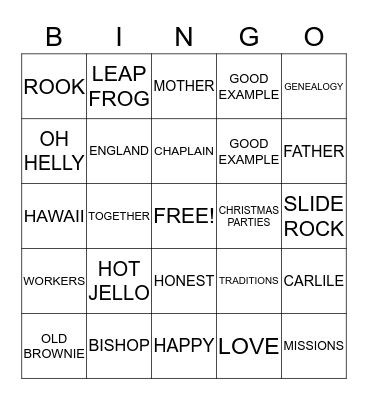 WINTERTON REUNION Bingo Card