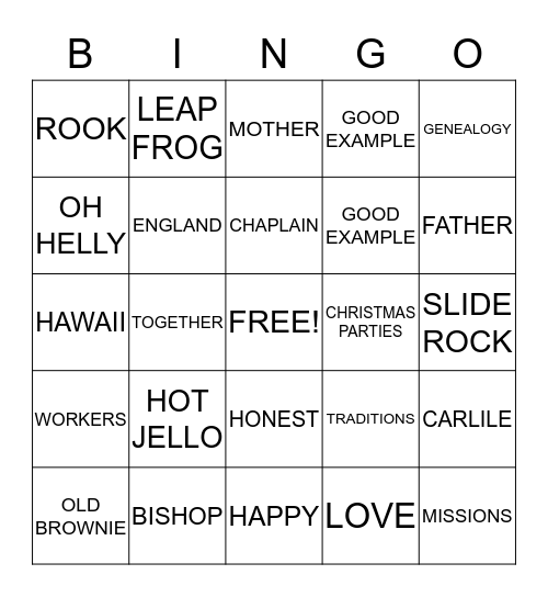 WINTERTON REUNION Bingo Card