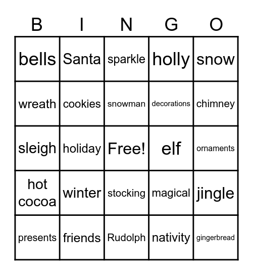 Christmas Bingo Card