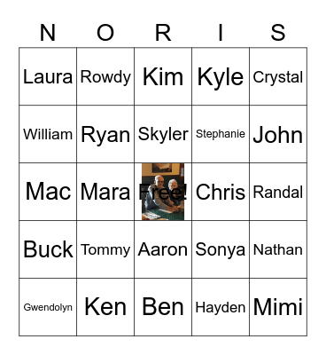 Norris Family Christmas 2022 Bingo Card