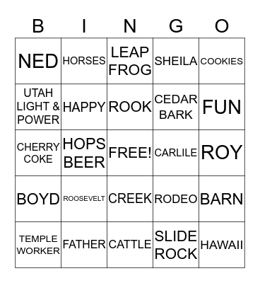 WINTERTON REUNION Bingo Card