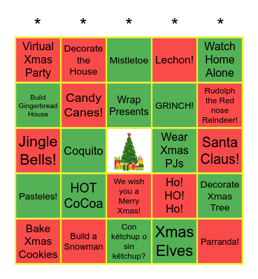 Merry Christmas Bingo Card