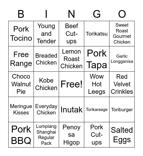 RAAK Bingo Game 2 Bingo Card