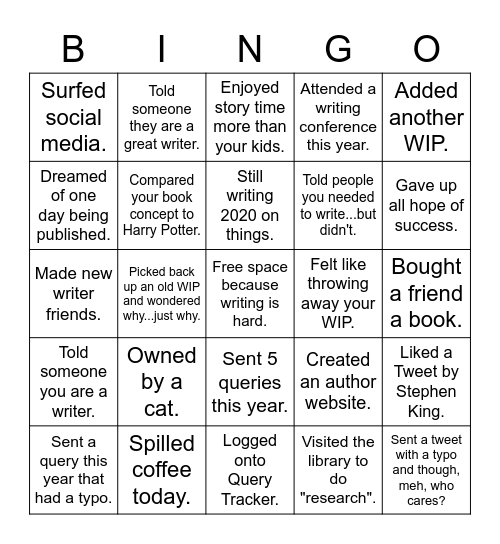 #WritingCommunity Bingo! Bingo Card