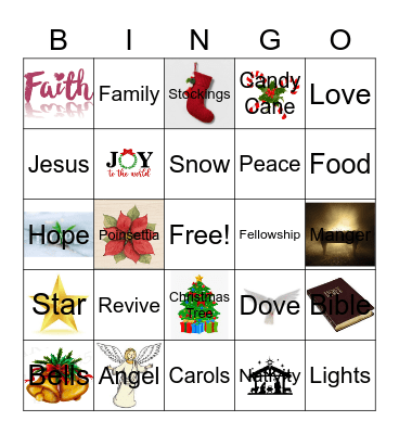 New Dimensions Christmas Bingo Card