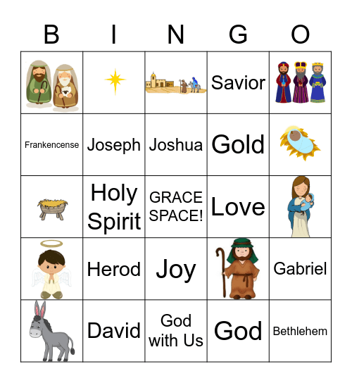 Conduit Nativity Bingo Card