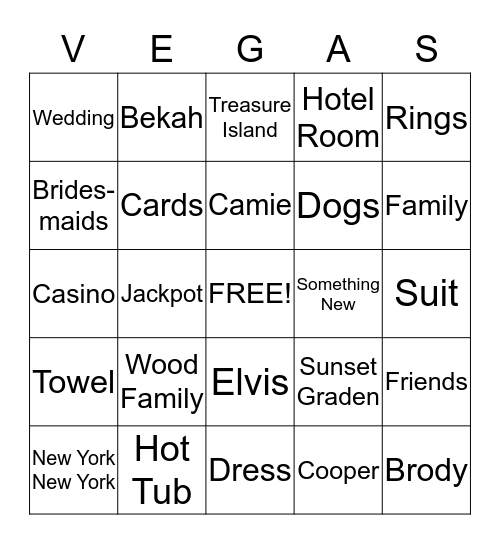 Camie and Bekah's Chantastic Wedding Shower!!! Bingo Card