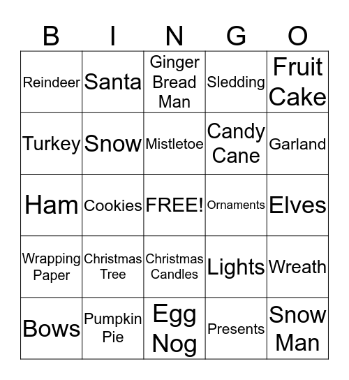 Christmas Bingo Card