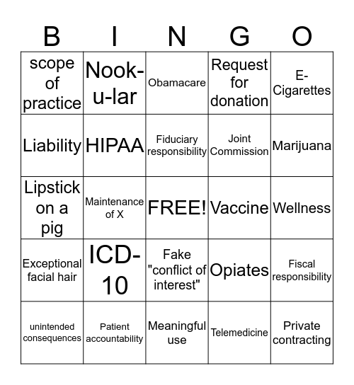 AMA Annual 2015 Bingo Card