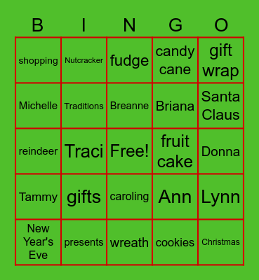 HPP Holiday Bingo Card