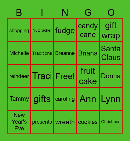 HPP Holiday Bingo Card