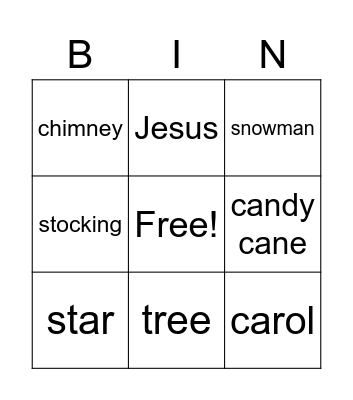 Christmas Bingo Card