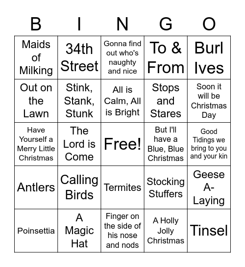 CHRISTMAS BINGO Card