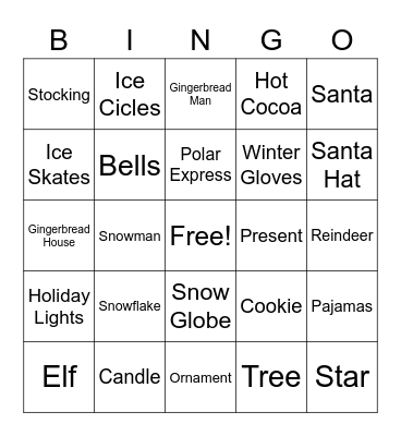 Holiday Bingo Card