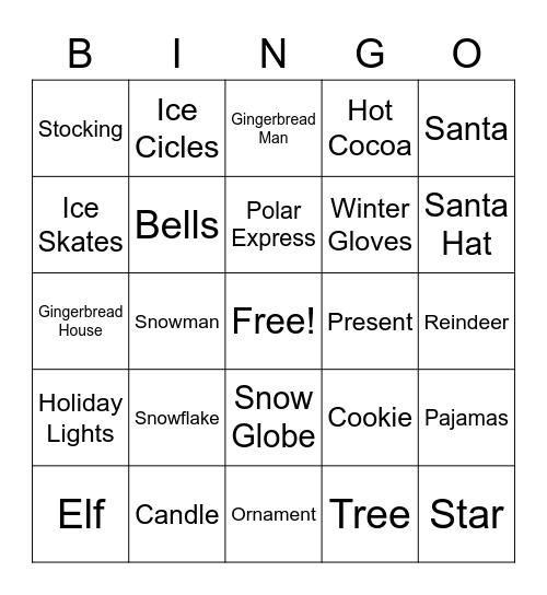 Holiday Bingo Card