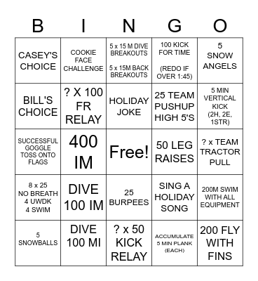 TSC HOLIDAY BINGO Card