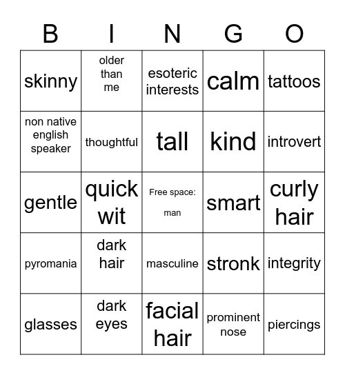 People Im attracted to Bingo Card