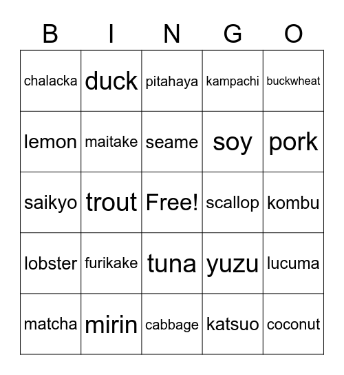 Llama San Bingo Card