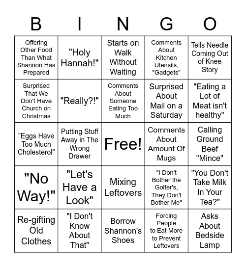 Oma Bingo Card