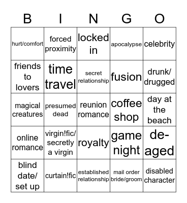Tropes Bingo Card