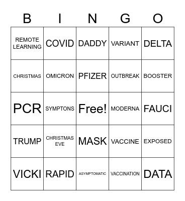 12/18 Bingo Card