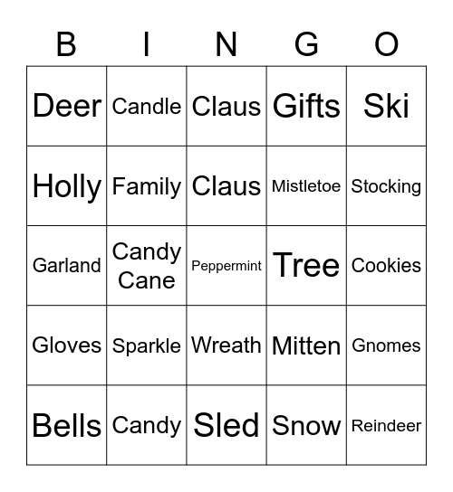 Holiday Fun! 2 Bingo Card