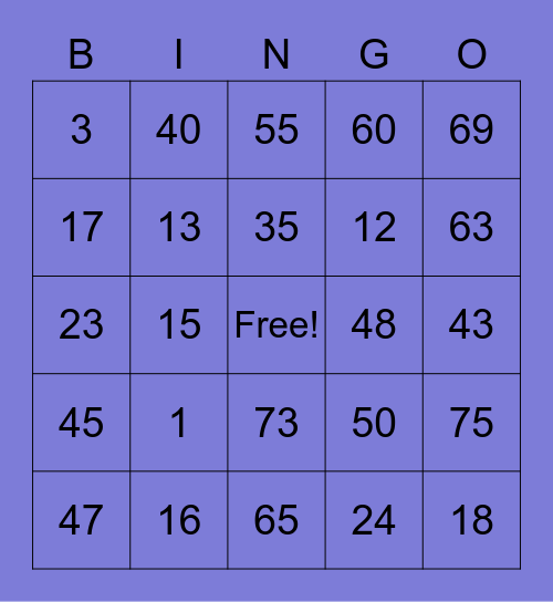 Ranci's Card Bingo Card