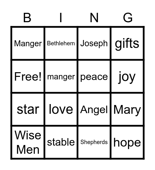 JESUS IS OUR PEACE Bingo Card