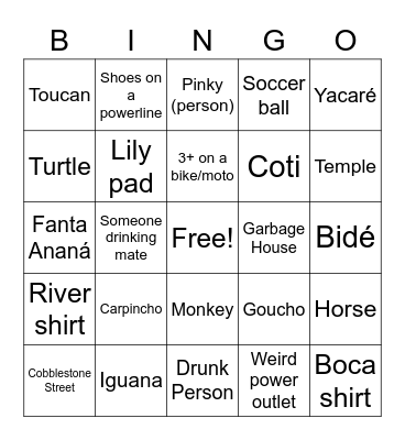 Argentina Bingo Card