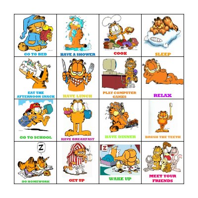 Daily routines Bingo Card