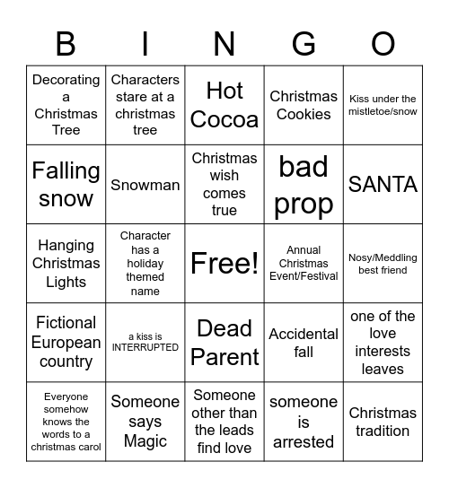 The Knight Before Christmas Bingo Card